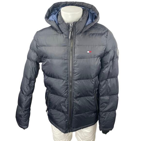 Tommy Hilfiger Men's Full Zip Hooded Hoodie Performance Puffer Coat Jacket Sz S - Picture 1 of 5